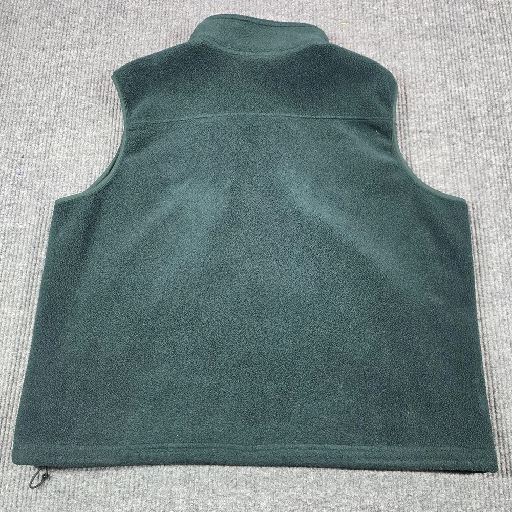 Vintage L.L.Bean Fleece Vest Mens 2XL Green Trail Model Full Zip Pockets Outdoor